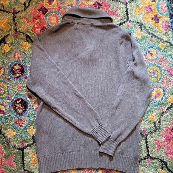 Oscar De La Renta Fair Isle Cotton Sweater Grey Men's Medium - Picture 6 of 6